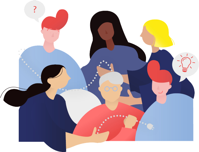 illustration de personnes ensemble et solidaires